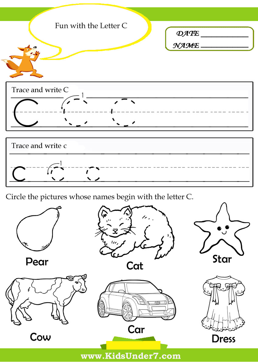 Kindergarten Worksheets For The Letter C 1338235