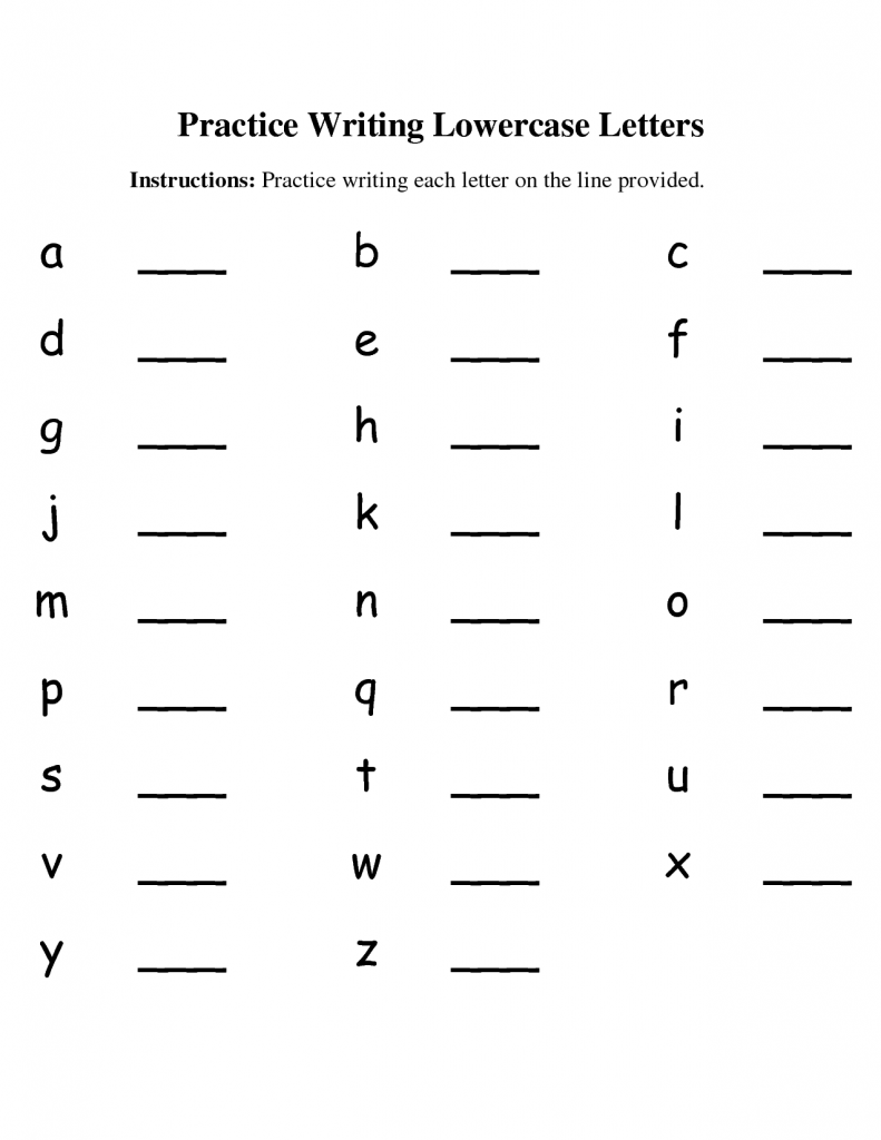 Kindergarten Writing Lowercase Letters Worksheets  530408