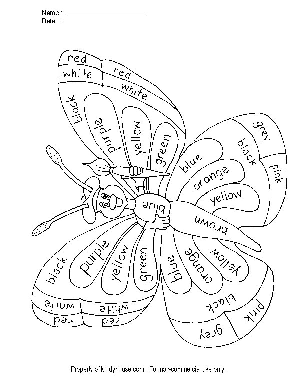 Learning Colors Worksheet