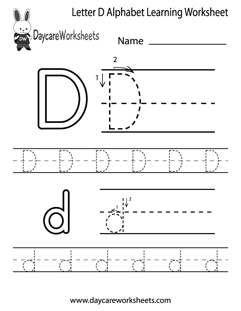 Letter D Worksheets For Preschoolers 443513