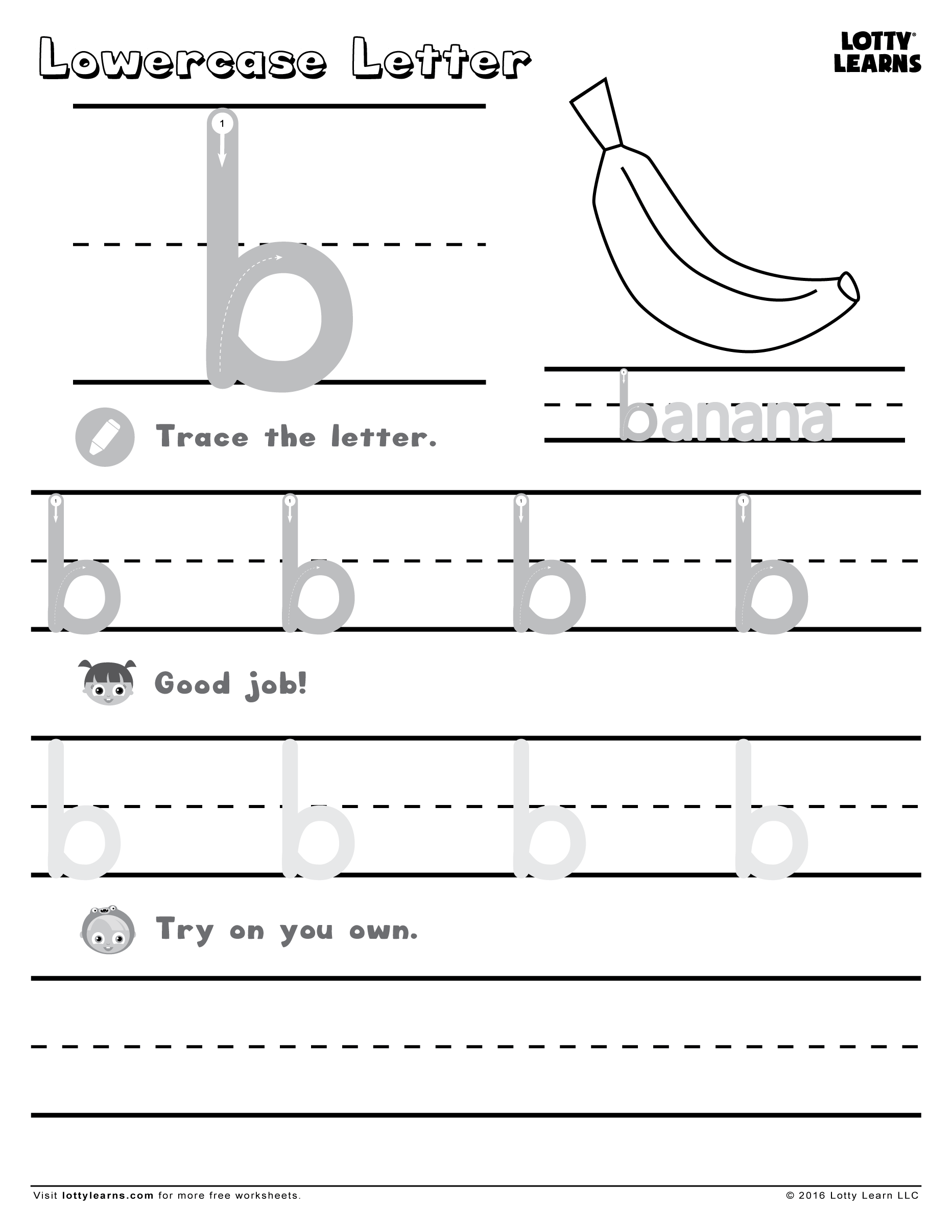 Lowercase B Worksheets