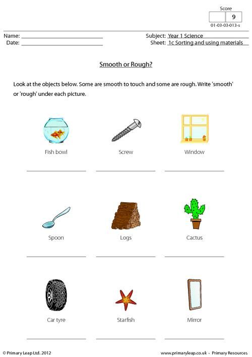 Material Worksheets Year 1 Using Material Soft Hard