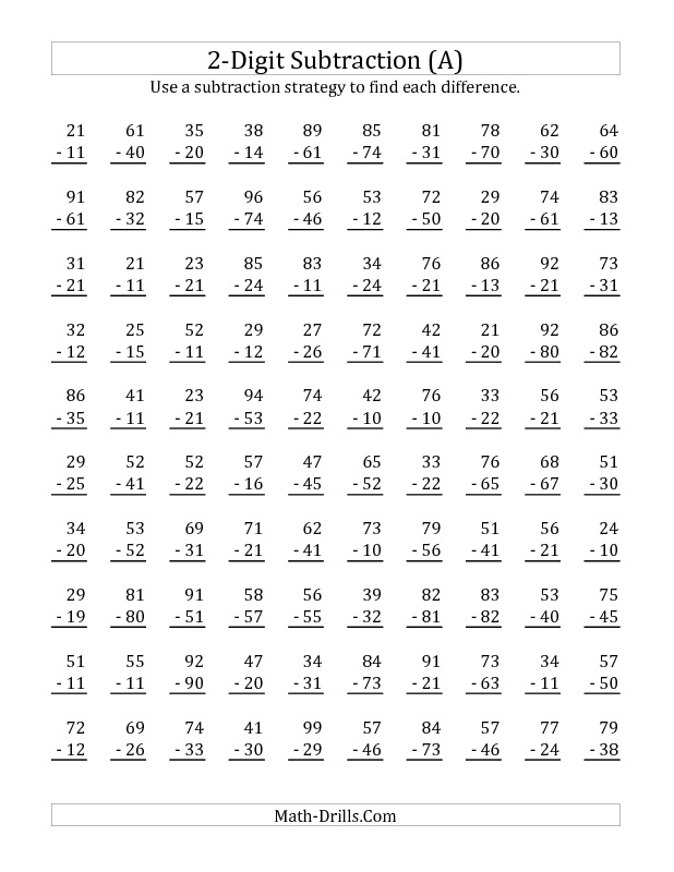 Math Addition And Subtraction Worksheets 2nd Grade 69885