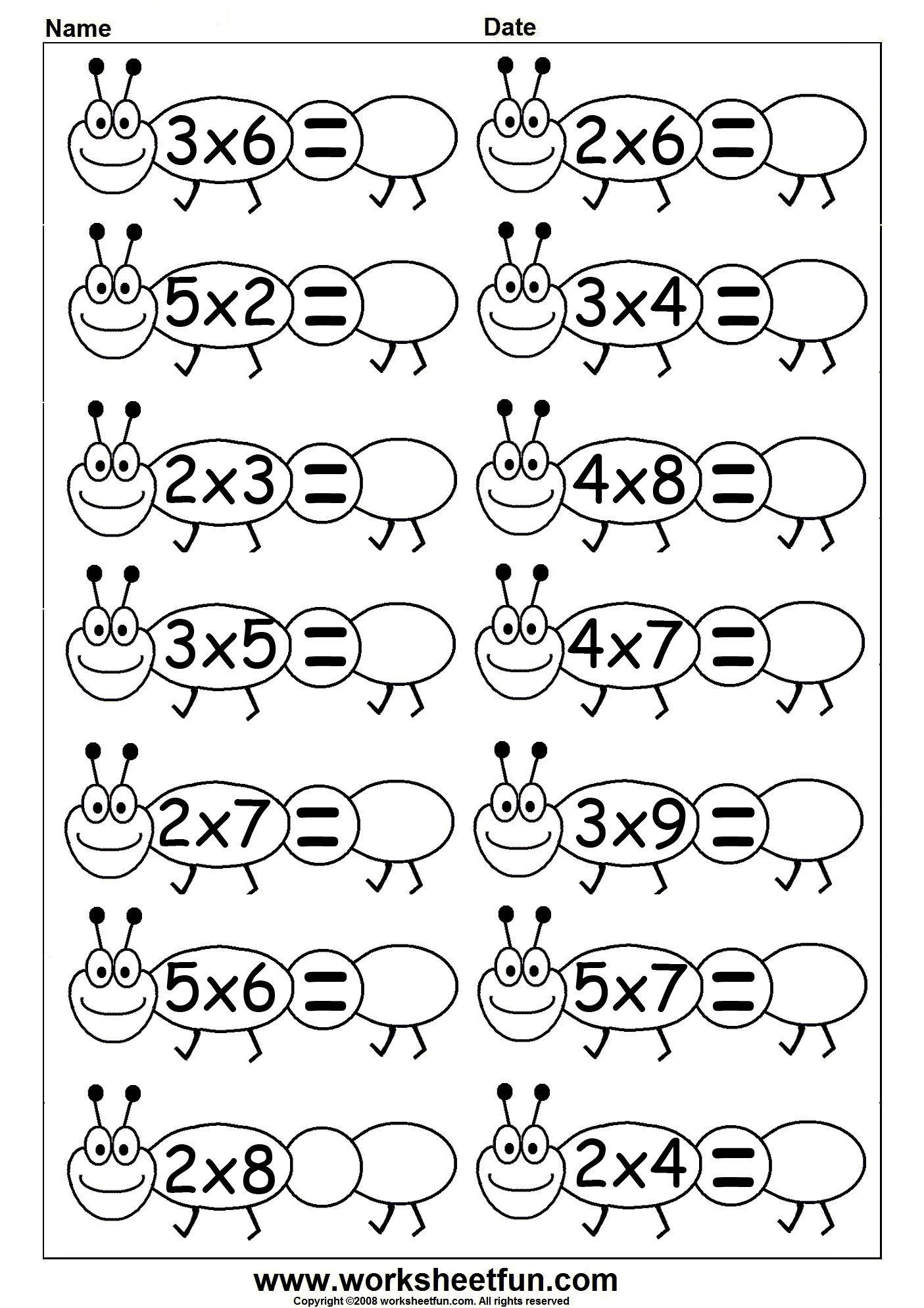 Multiplication Worksheets For Grade 1