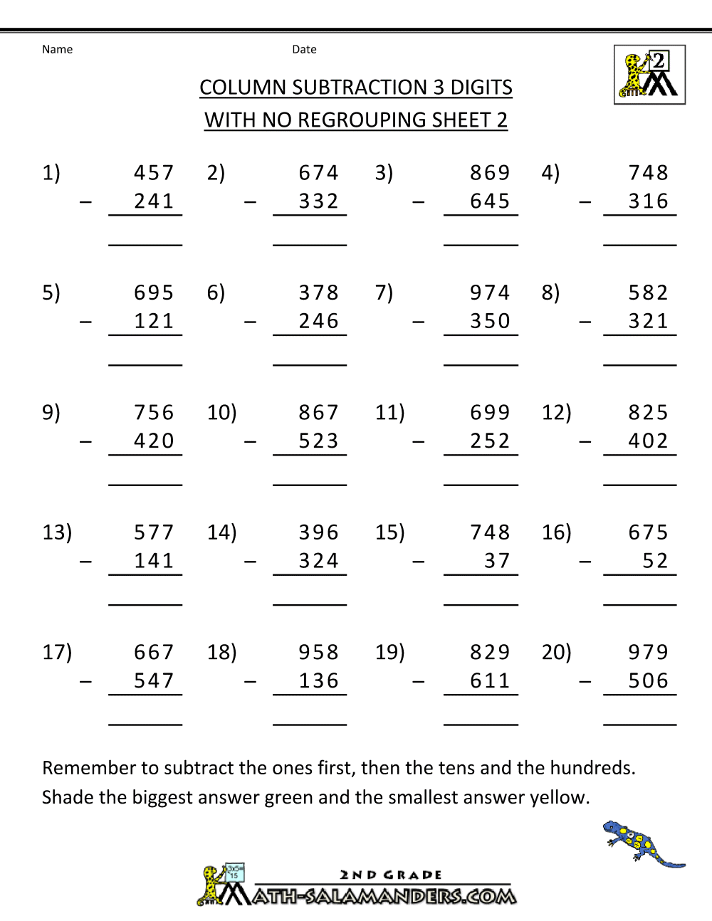 Math Worksheets Addition And Subtraction Without Regrouping 233504