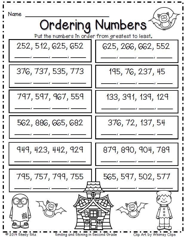 Math Worksheets For Grade 2 Ordering Numbers 267302