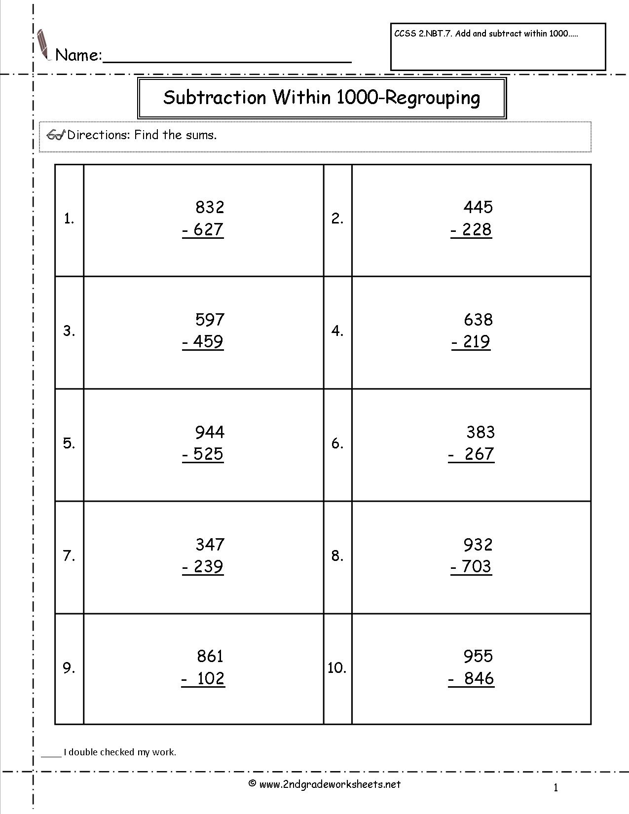 Maths Worksheets Addition To 1000  260818