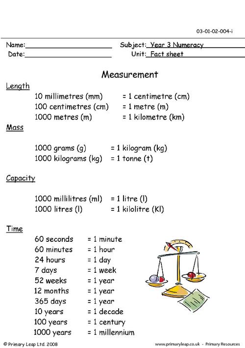 measurement of length mass and capacity worksheets