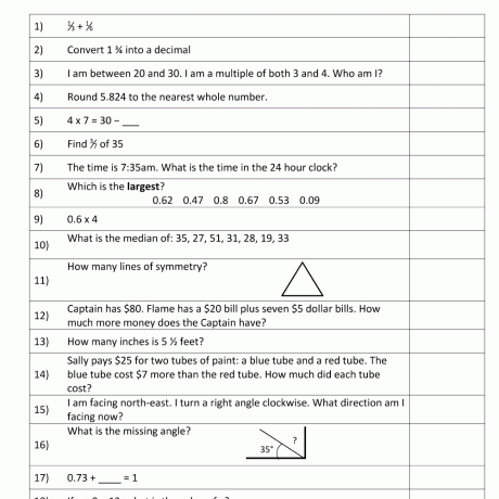 Mental Math 5th Grade Maths Worksheet For 2 Workshe