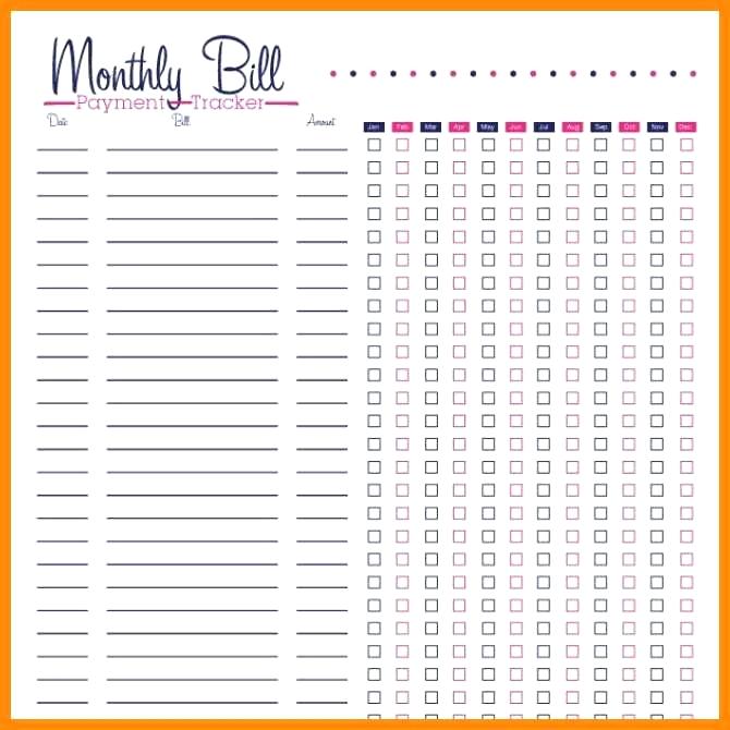 Money Management Worksheets Money Management Bill Tracker Caption