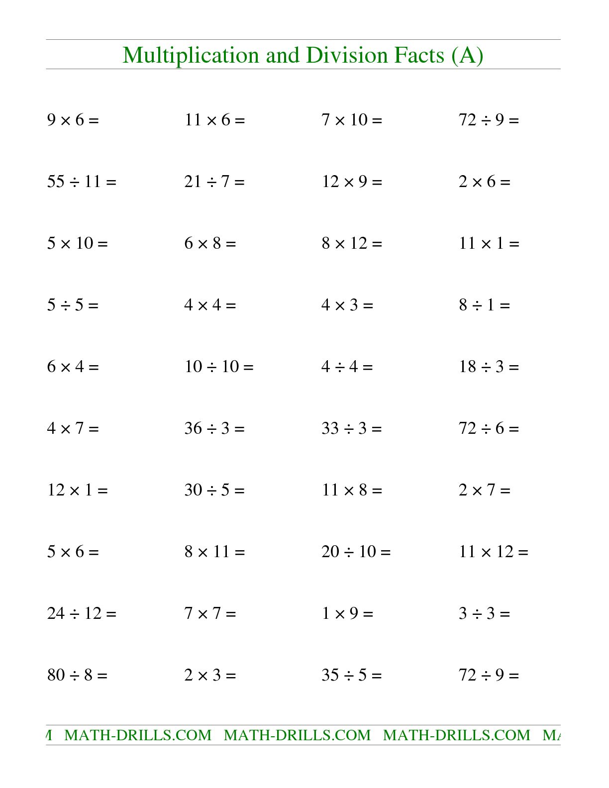 Multiplication And Division Mixed Worksheets  44180