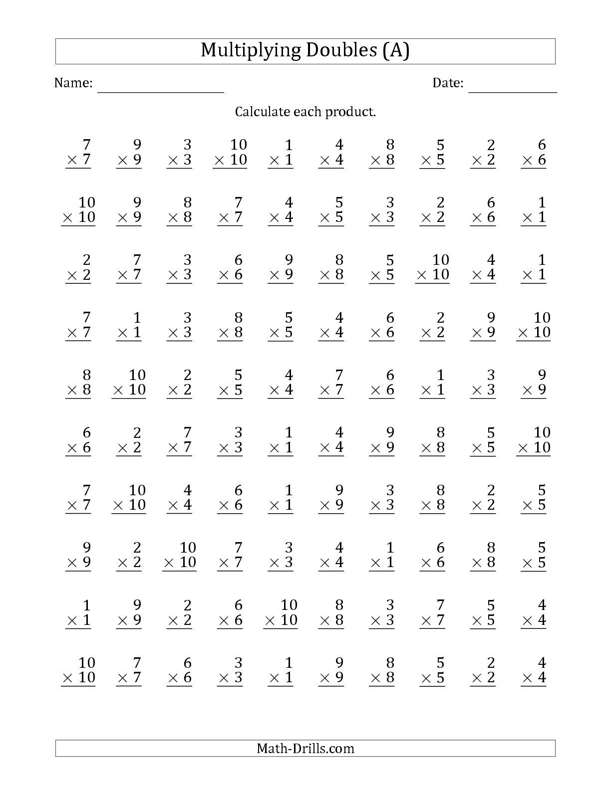 Multiplication Drill Worksheets Grade 4 599256