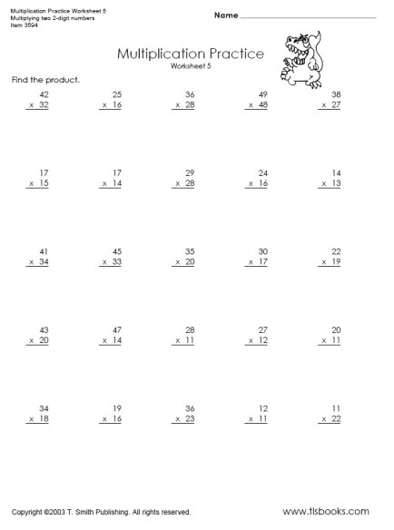 Multiplication Worksheets For Grade 5  605155