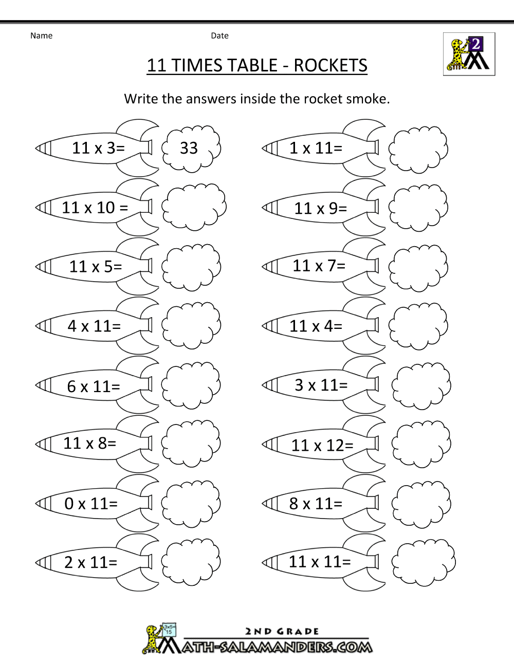 Multiply By 11 Worksheet 1081023