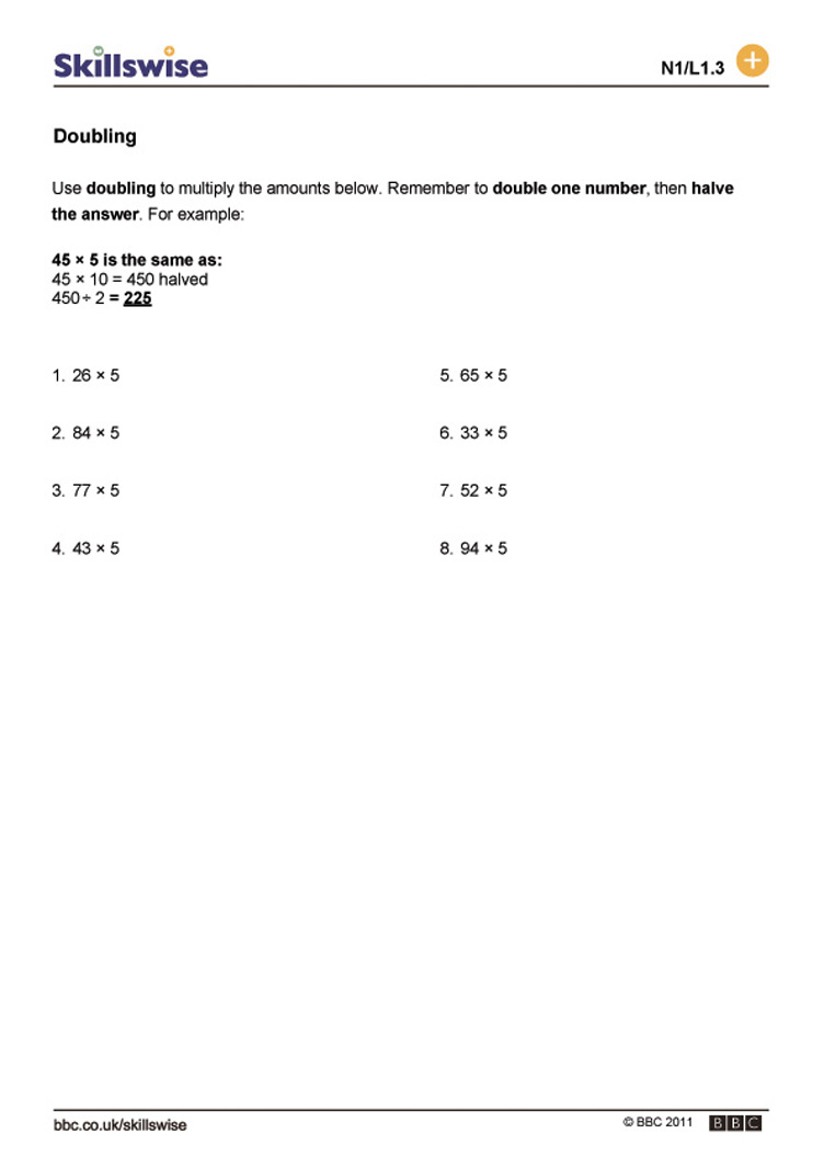 Multiplying Doubles Worksheets  1002992