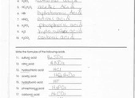 Naming Acids Worksheet The Best Worksheets Image Collection