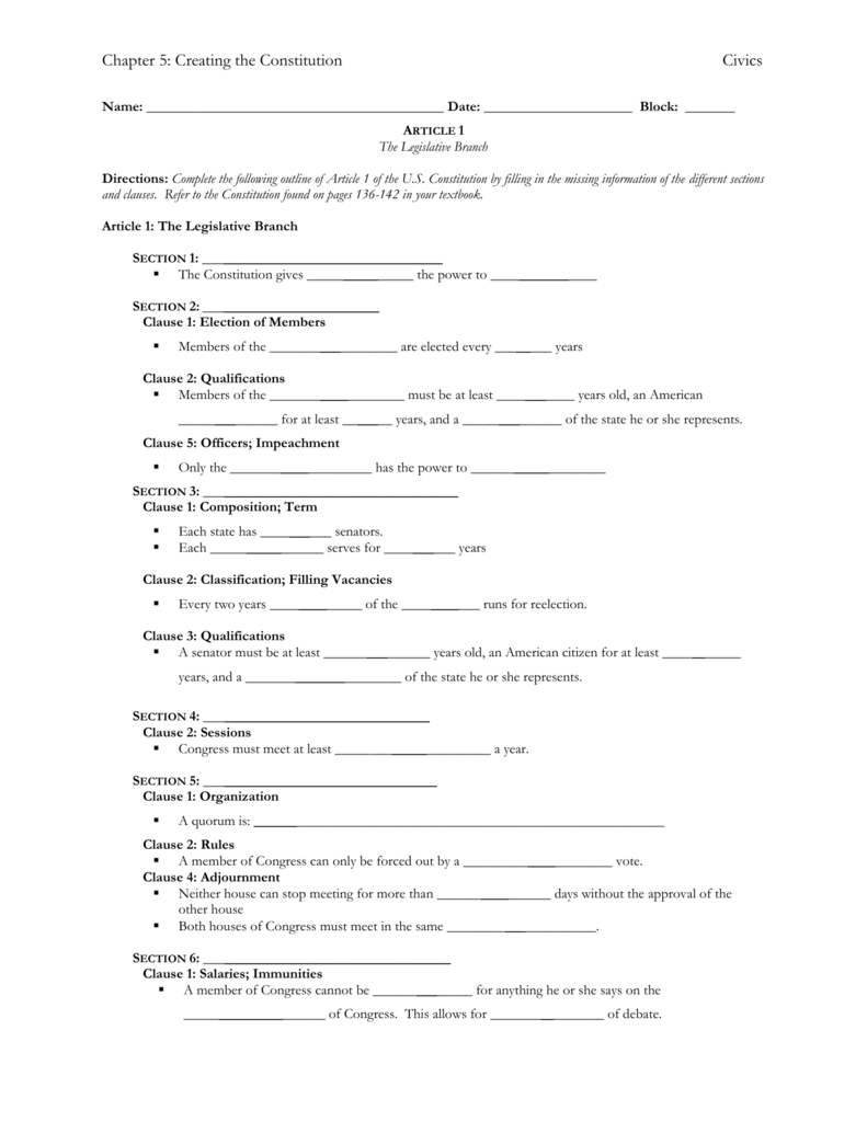 Worksheets The Legislative Branch Answer Key