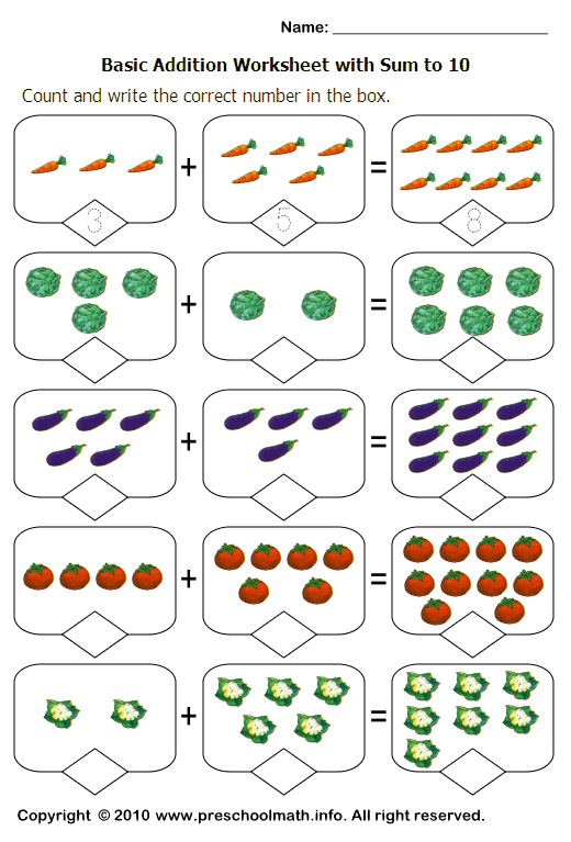 Pictures Addition Worksheets