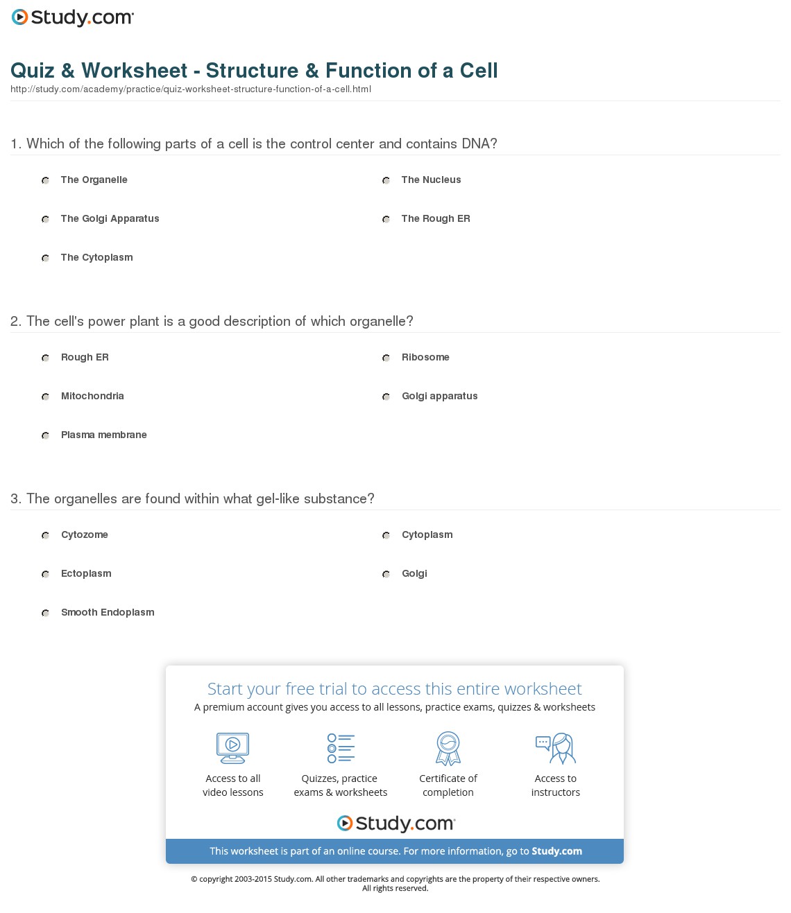 Pictures Cell Structure And Function Worksheet Getadating, Cell