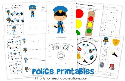 Police Worksheets For Kindergarten