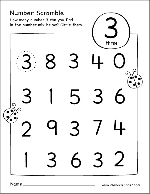 Preschool Activity Sheets Number Scramble Activity Worksheet For Free