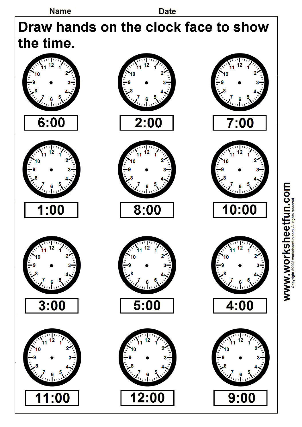 Preschool Telling Time Worksheets Free  853266