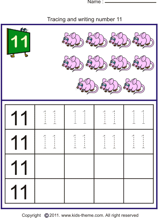 Preschool Worksheets For Number 11 1005136