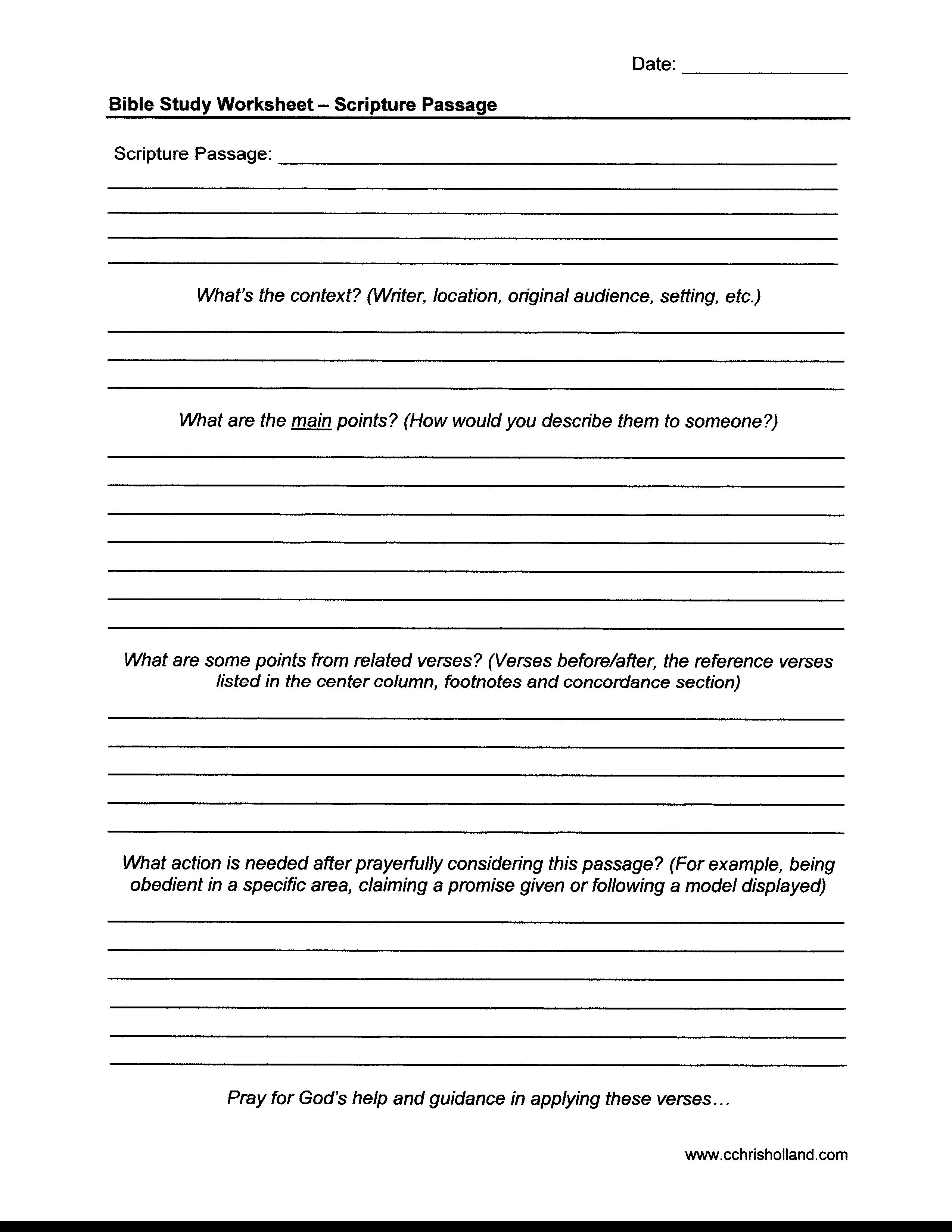 Printable Worksheets For Adults Bible Study