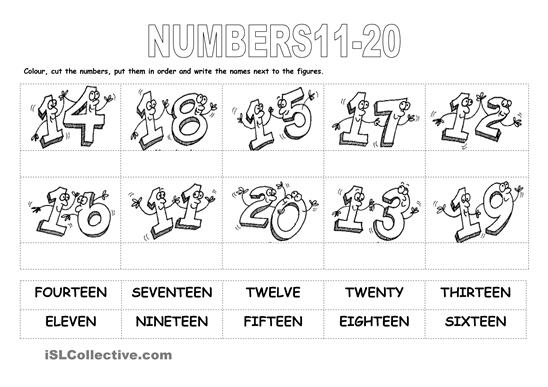 Printable Worksheets Numbers 1 20