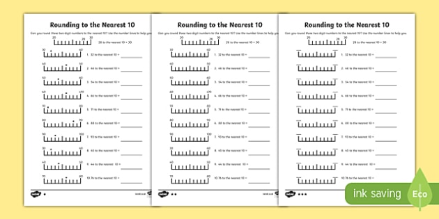 Rounding To 10 Differentiated Worksheet   Activity Sheet