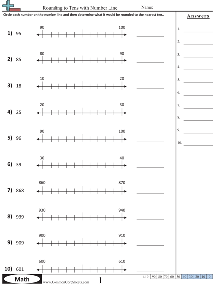 Rounding To The Nearest 10 With A Number Line  There Are Many On