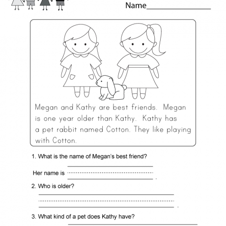 Simple Reading Comprehension Worksheets Free