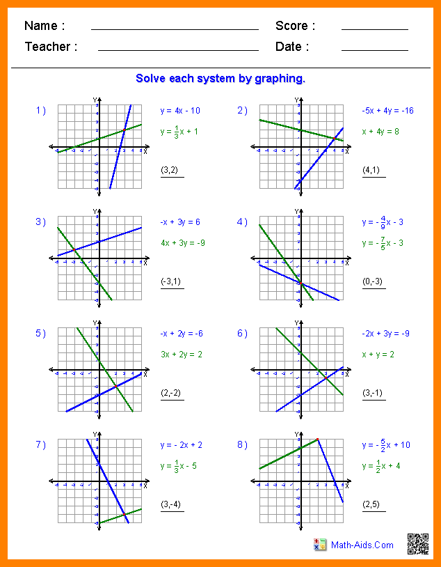 System Of Equations Graphing Worksheet The Best Worksheets Image
