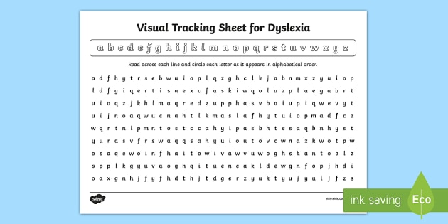 Visual Tracking Worksheet   Activity Sheet