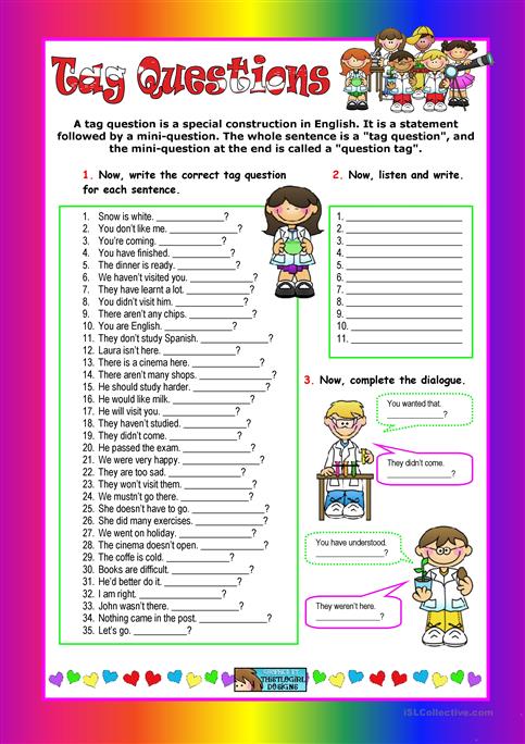 Tag Questions Worksheet
