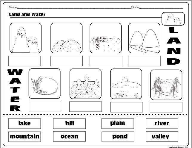 The Lesson Plan Diva  Landforms And Bodies Of Water Freebie