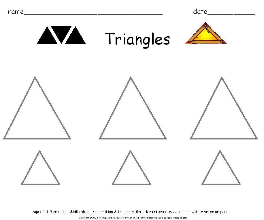 Triangle Printable Worksheets For Preschoolers  326508