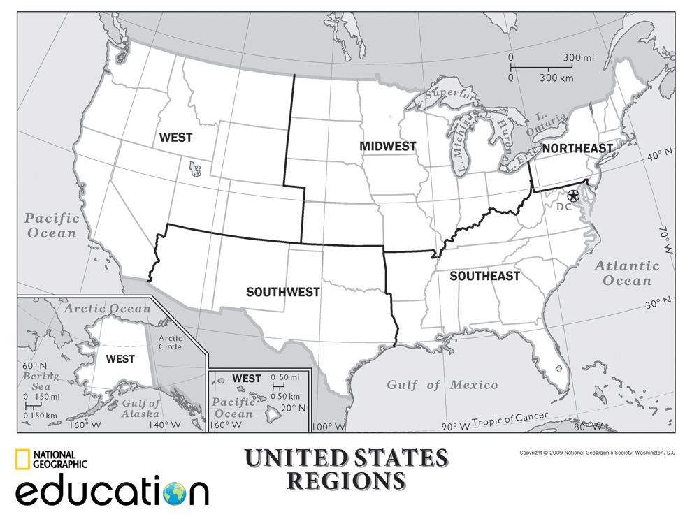 United States Regions Map Worksheet 830358