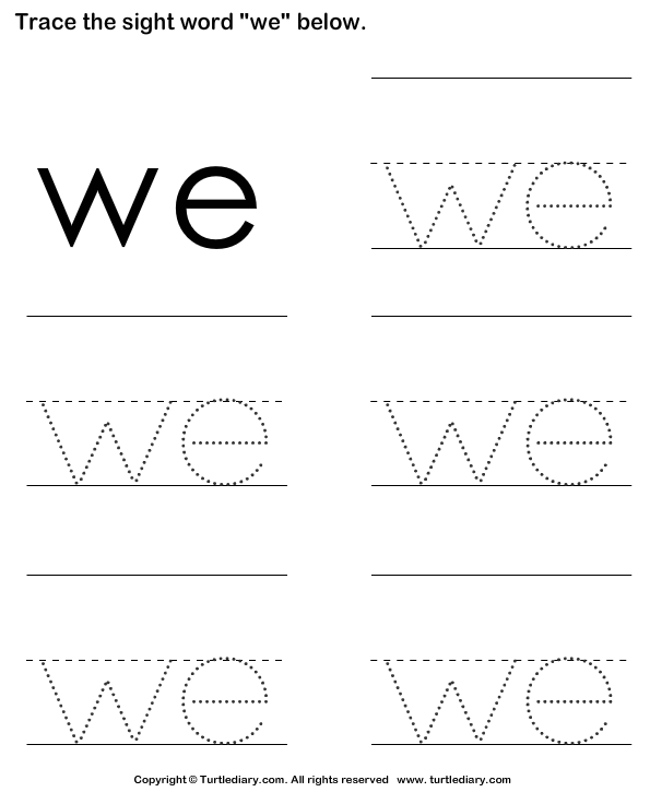 We Sight Word Worksheet 386744