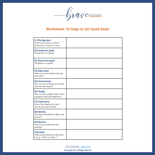 Worksheet  10 Steps To Set Good Goals