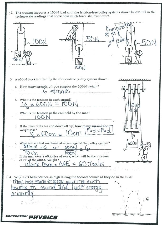 Worksheets  Mechanical Advantage And Efficiency Worksheet Answers