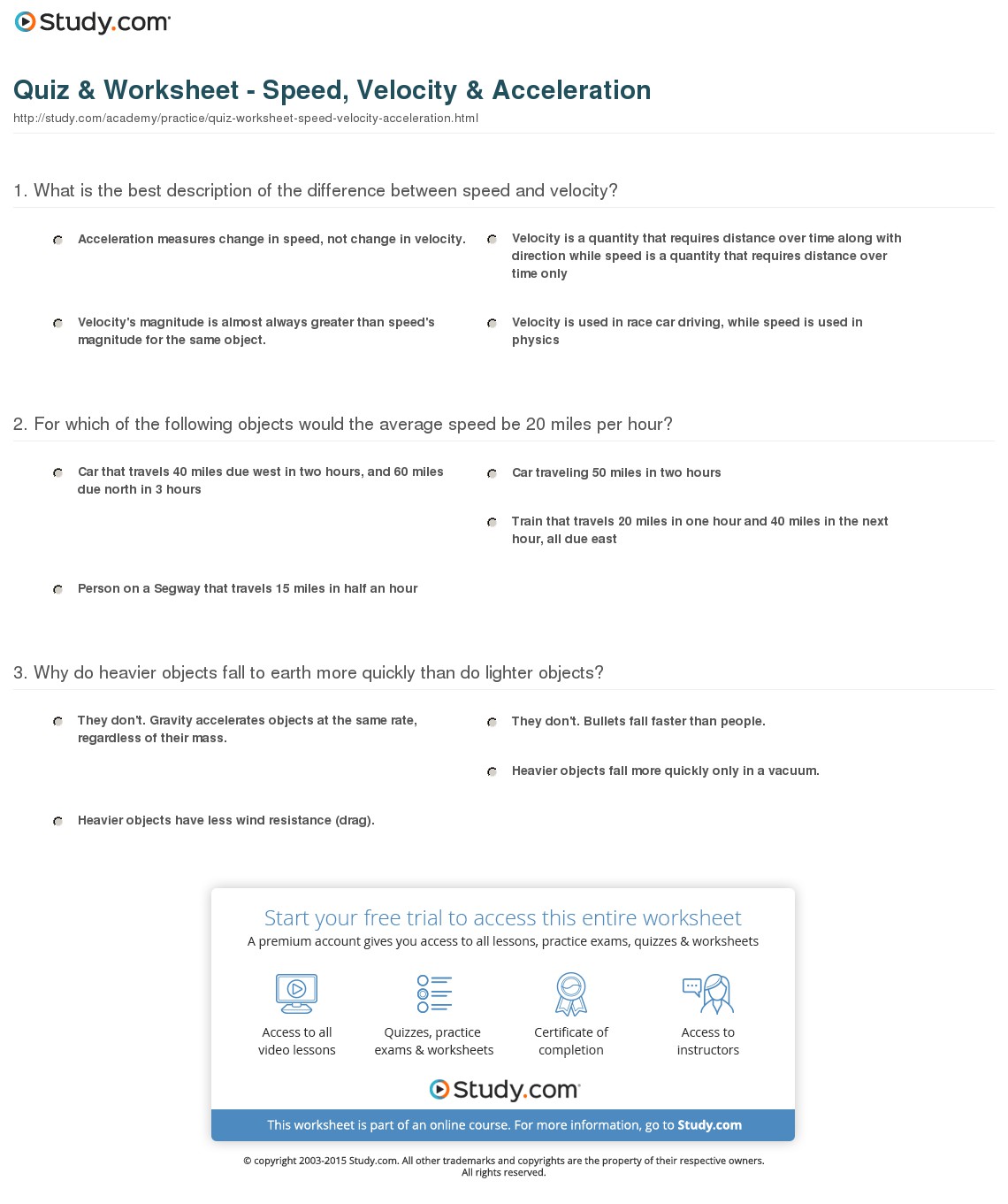 Worksheets Calculating Average Speed Worksheet, Velocity And
