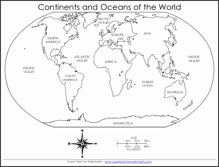 World Map Worksheet For Second Grade
