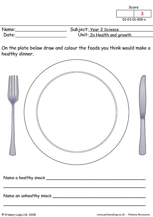 Healthy Eating Worksheets Printable