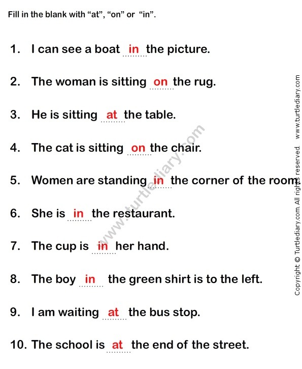 Prepositions Worksheet1