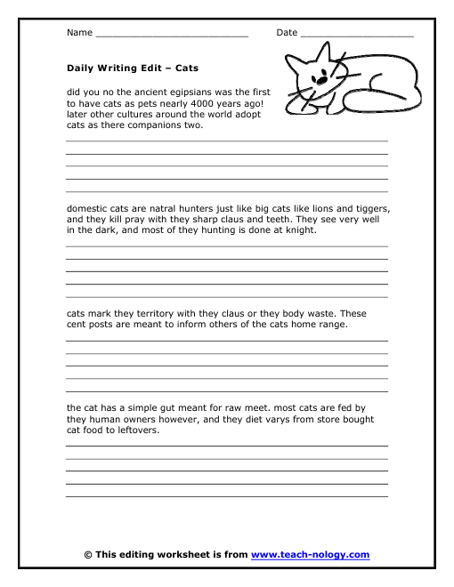 Worksheet Place Editing