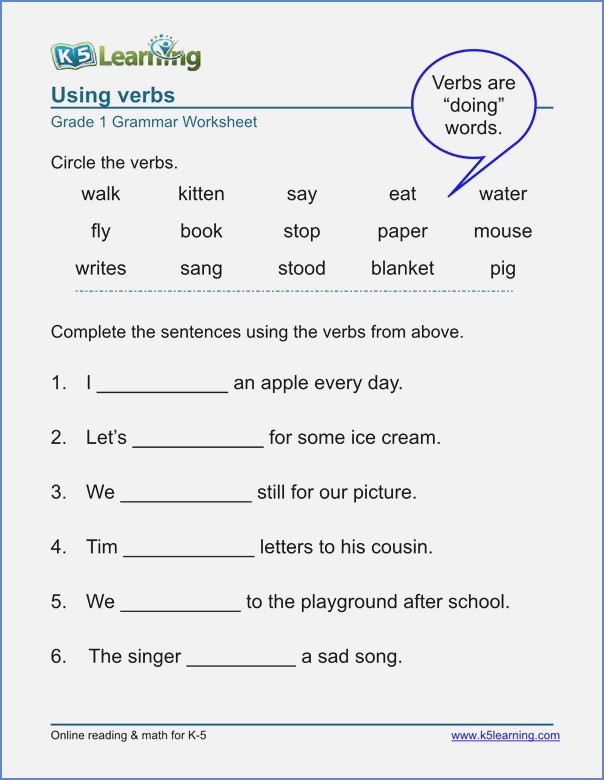 English Worksheets For Primary 1 â Dailypoll Co
