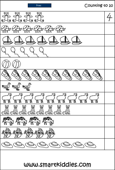 Counting To 10, Mathematics Skills Online, Interactive Activity