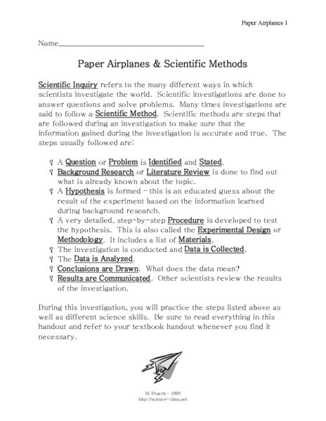 Paper Airplanes And Scientific Methods 7th