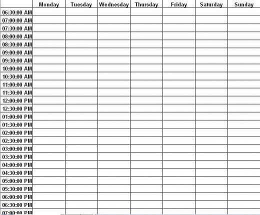 Time Management Template For College Students